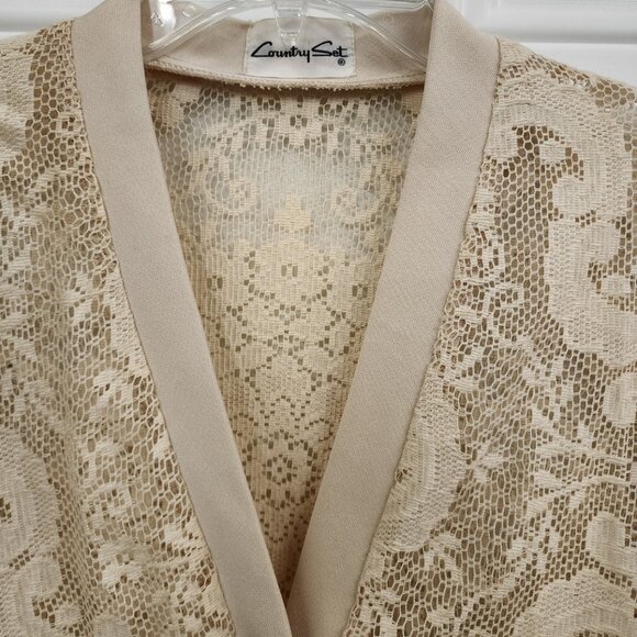 Vintage New Country Set Lace Cardigan - Size Medium - Picture 2 of 11